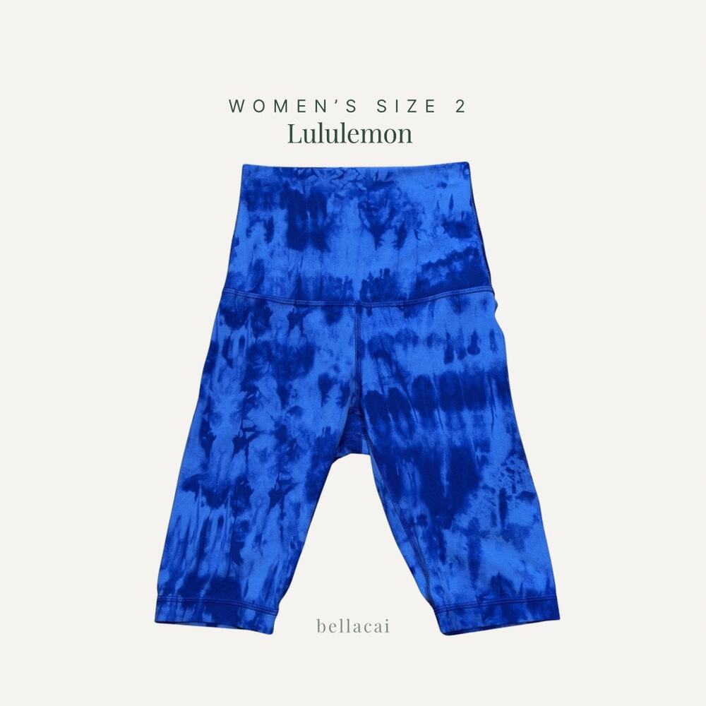 Lululemon | Align Super High Rise Short 10" *Game Day Game Day Blue Multi Size 2